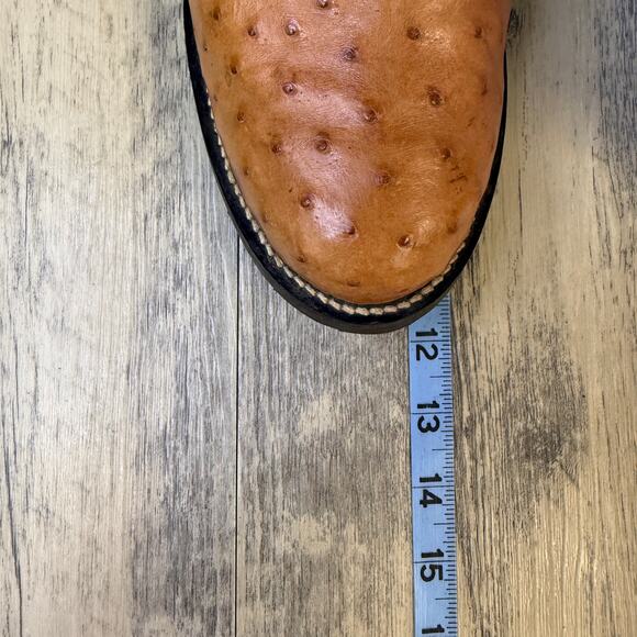 Goyazes Men - Size 9 - Olive Green/Tan Ostrich Cowboy Boots Style 359340 - Picture 9 of 11